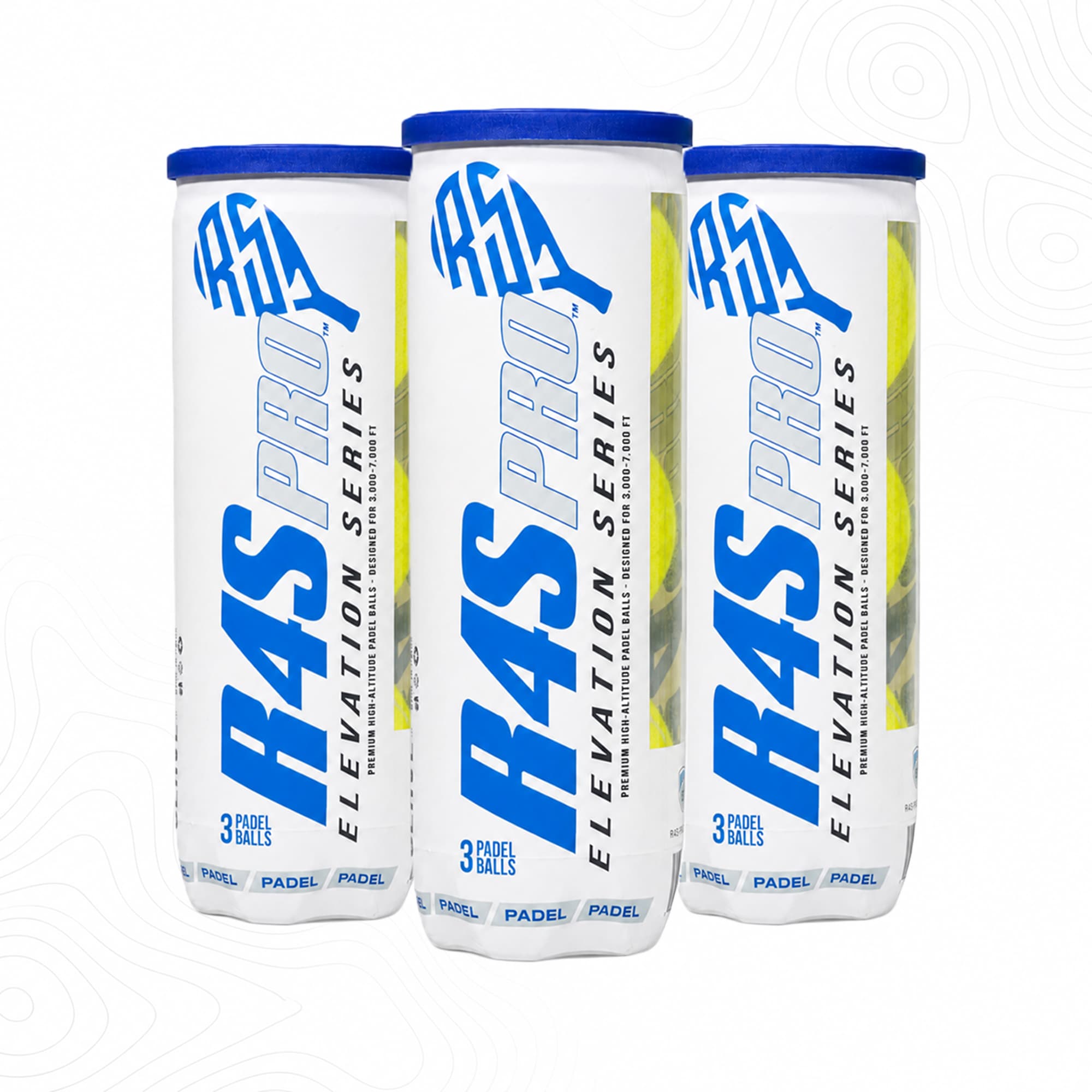 R4S Pro Elevation Series three-tube Player Pack with padel balls